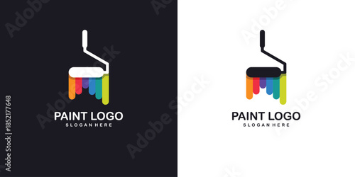 Paint logo with modern creative abstract concept Premium Vector part 3