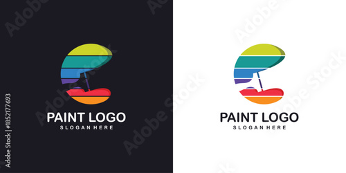 Paint logo with modern creative abstract concept Premium Vector part 6