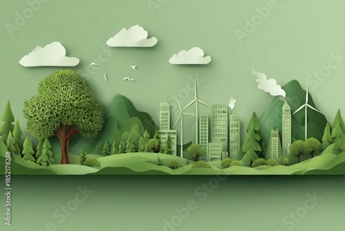 Renewable energy and climate conservation concept