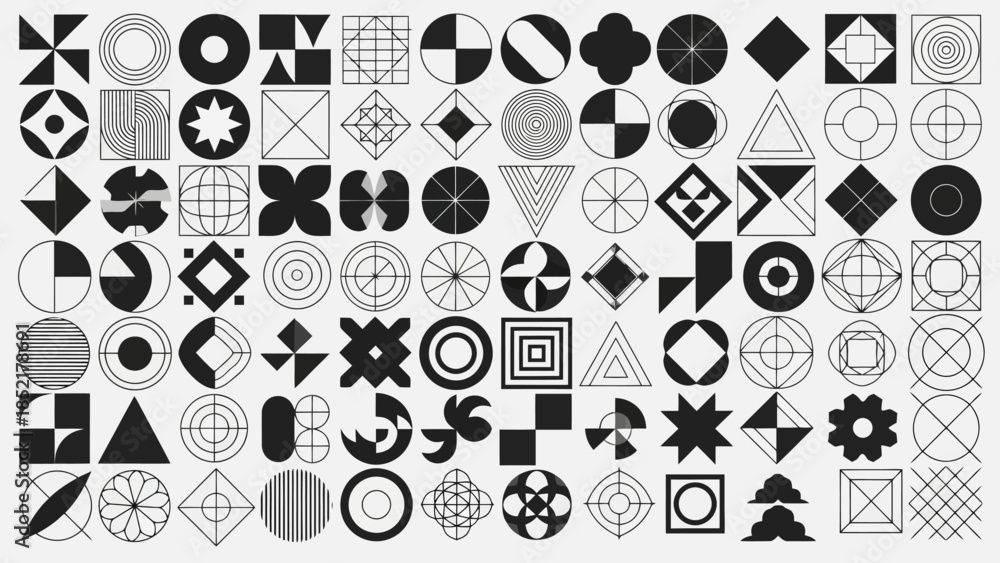 Fototapeta premium Geometric Shapes Vector Illustration Set for Design Projects