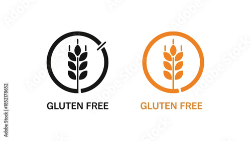 Gluten Free Icon Vector Illustration Set