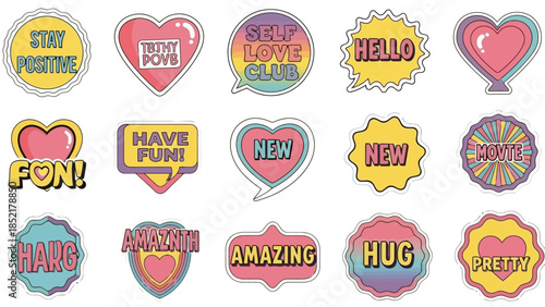 Colorful Positive Affirmation Stickers for Social Media and Messaging Apps