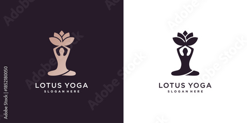 Yoga logo with creative element style Premium Vector part 5