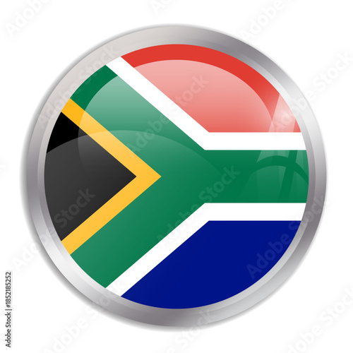 South Africa flag - glossy circle button in metal frame displays a colorful flag of a country cultural identity and heritage. The essence of national pride and unity. Free Download South Africa flag - glossy circle button in metal frame displays a colorful flag of a country cultural identity and heritage. The essence of national pride and unity. - GFXLoad