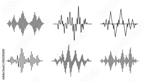 Modern Sound Wave Vector Illustration Set for Creative Projects