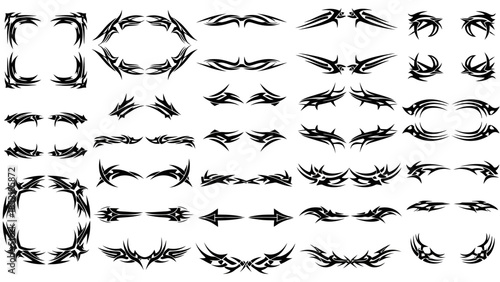 Intricate Tribal Style Vector Frame Pack for Creative Designs