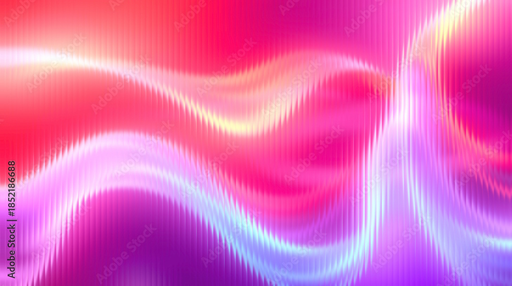 Obraz premium Vibrant pink and purple abstract waves with glowing white lines