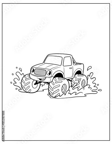 Action Monster Truck Coloring Page