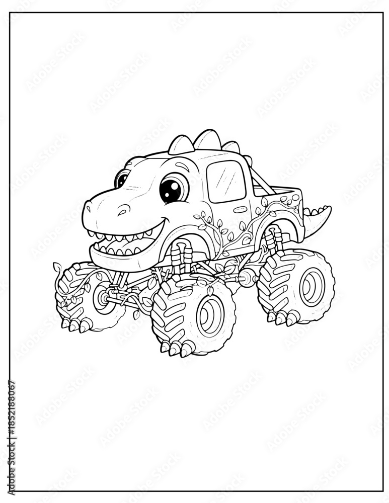 Naklejka premium Extreme Monster Truck for Kids Coloring