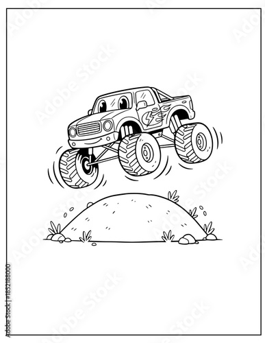 Off-Road Monster Truck Coloring Sheet