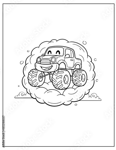Extreme Monster Truck for Kids Coloring