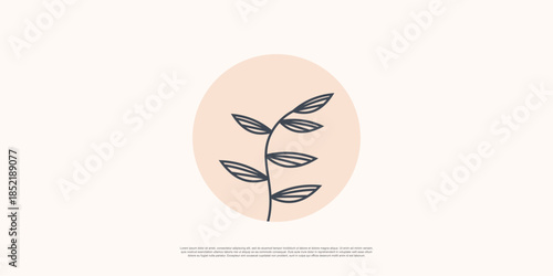 Nature leaves logo collection with minimalism concept Premium Vector part 3