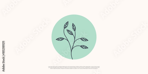 Nature leaves logo collection with minimalism concept Premium Vector part 5