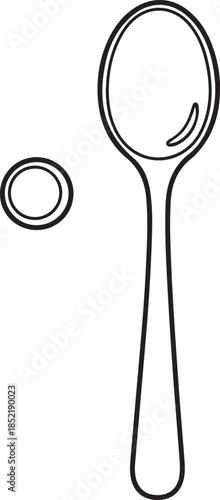 Black Line of a Spoon and Bowl kitchen