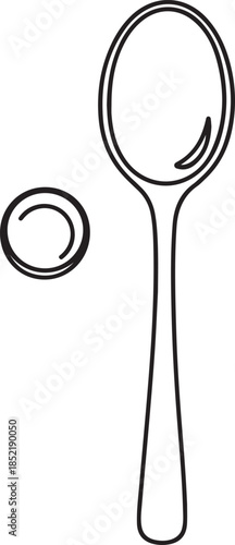 Black Line of a Spoon and Bowl kitchen