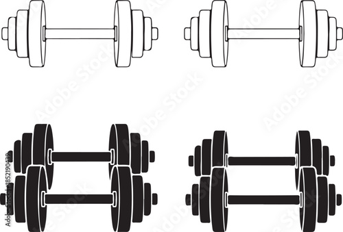 Dumbbell in different styles weight fitness