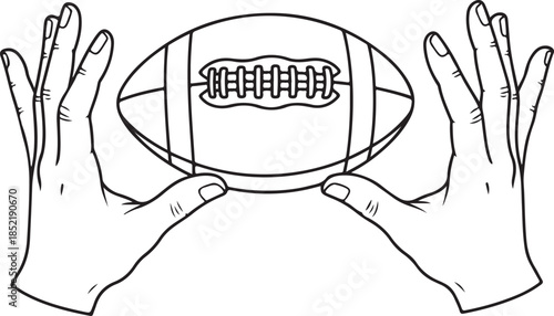 Holding a Rugby Ball hands sports equipment