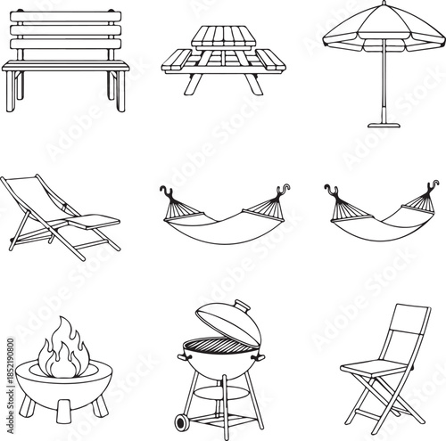 Outdoor furniture and recreational bench picnic table