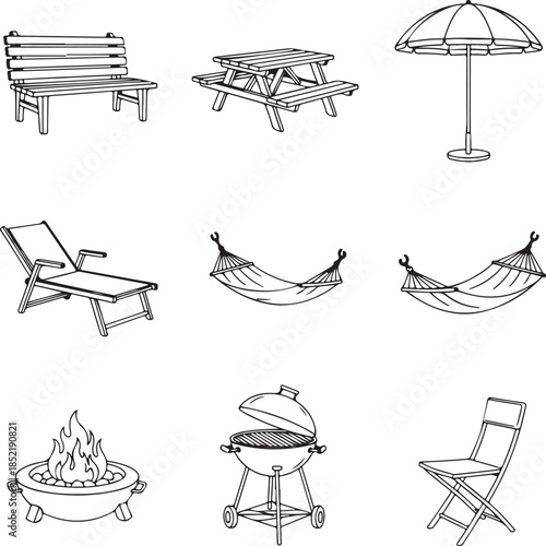 Outdoor furniture and recreational bench picnic table