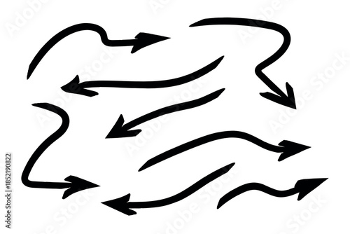 Business element icon in doodle style, arrow, infographic. Isolated vector illustration design. Hand drown business icon. Business idea concept.