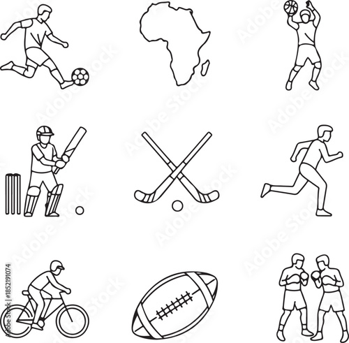 Sports collection soccer rugby