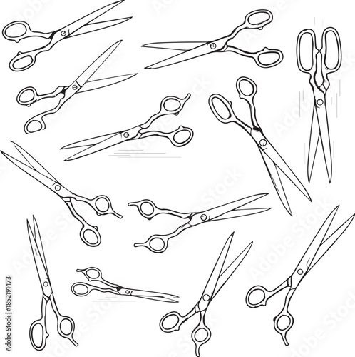 Various Scissors haircutting tools