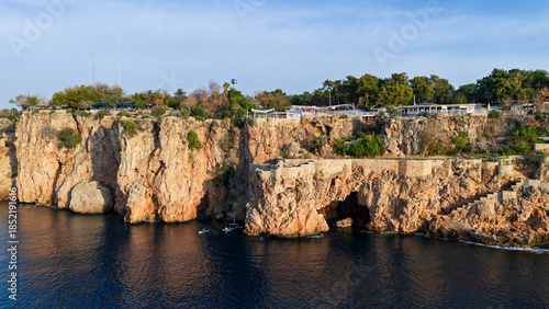 Antalya's world-famous cliffs. Mediterranean Sea.
