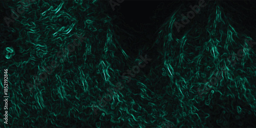 Abstract textured dark teal and black organic mountain-like formations with glowing luminous edges and detailed contours for dramatic visual backdrops