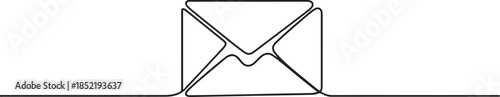  Letter, envelope, email icon isolated on white background. one line Art icon drawing