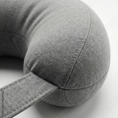 Close up texture of gray travel neck pillow
