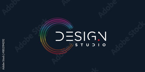 Abstract logo for studio design with creative modern concept