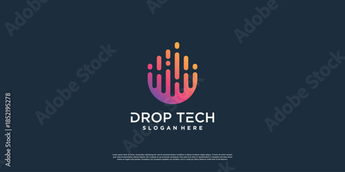 Drop tech logo with creative unique style Premium Vector part 1
