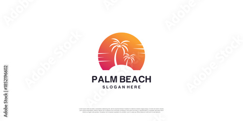 Palm beach logo with creative concept Premium Vector part 3