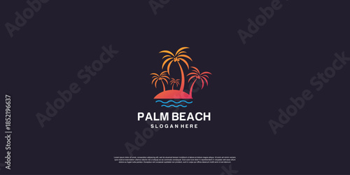 Palm beach logo with creative concept Premium Vector part 4