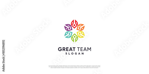 Team work logo with modern unique concept Premium Vector part 4