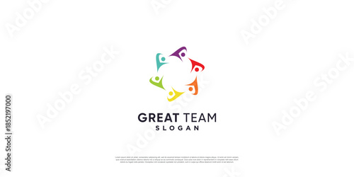 Team work logo with modern unique concept Premium Vector part 8