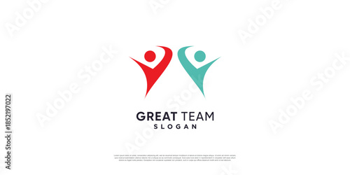 Team work logo with modern unique concept Premium Vector part 1