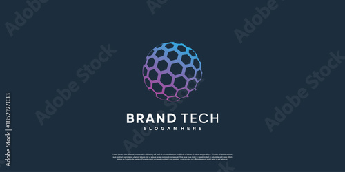 Globe logo with modern technology concept Premium Vector part 2