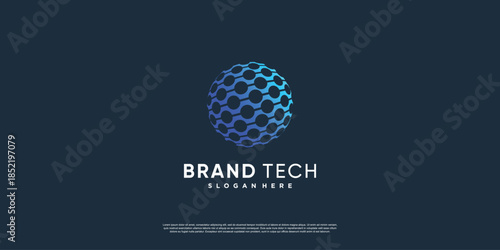 Globe logo with modern technology concept Premium Vector part 3
