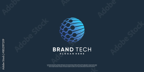 Globe logo with modern technology concept Premium Vector part 7