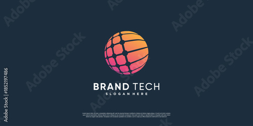 Globe logo with modern technology concept Premium Vector part 14