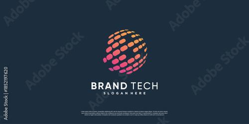 Globe logo with modern technology concept Premium Vector part 18