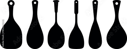 Silhouette of elegant wine bottles in a row for packaging design