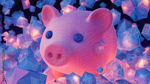 Modern sleek coins forming a rising wave pattern