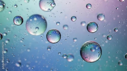 Wallpaper Mural Close-up of Water Droplets on a Smooth Surface with Reflections and Bubbles. Torontodigital.ca