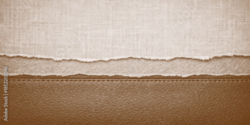 A blank, rough brown cardboard texture background features a vintage corrugated pattern on an aged, textured material surface with a grunge beige design
