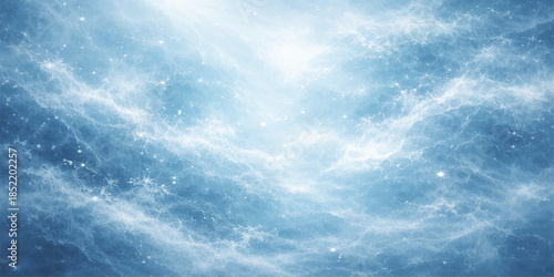 A beautiful clear blue sky background filled with fluffy white clouds and bright summer light captures the peaceful essence of a sunny day in nature.  cloudscape, cloudy, skies, blue sky, wind