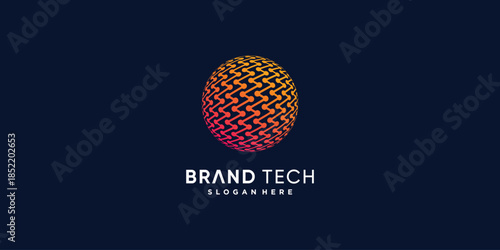 Globe tech logo with creative modern abstract concept part 4