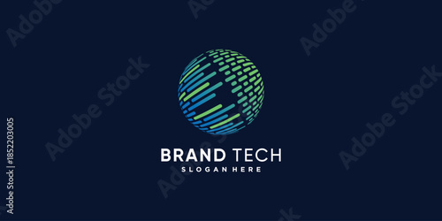 World logo with creative modern technology concept Premium Vector part 4
