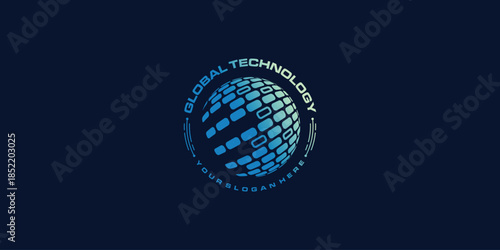 World logo with creative modern technology concept Premium Vector part 5